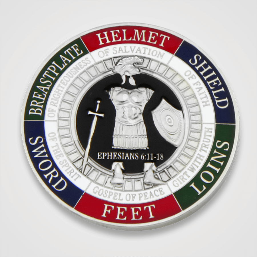 Silver Armor of God Coin-Back
