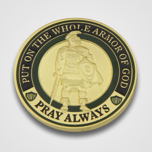 Antique Gold Armor of God Coin - Front