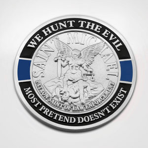 St. Michael Blue Line Coin Front St. Michael