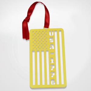Matte Gold USA Flag Ornament