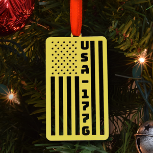Matte Gold USA Flag Ornament